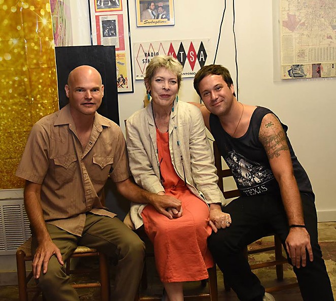PAUL MINOR AND KEVIN CURTIN (R) WITH MARGARET AT TEX POP IN SAN ANTONIO ON JUNE 11