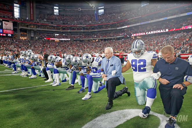 Dallas Cowboys Kneel, and Then Stand, Before Monday Night Game, San  Antonio News, San Antonio