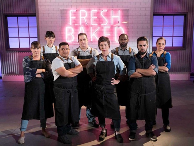 Susana Mijares (far right) is competing against seven other chefs from around the country on the show. - FOOD NETWORK