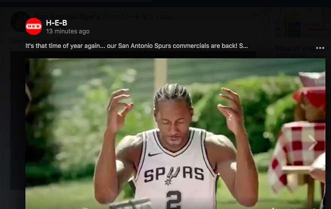 H-E-B's Spurs Commercials are Coming Next Week