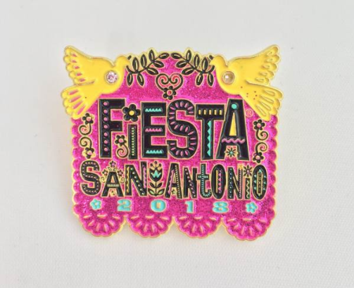 Official 2018 Poster Pin - Photo via Fiesta San Antonio Commission
