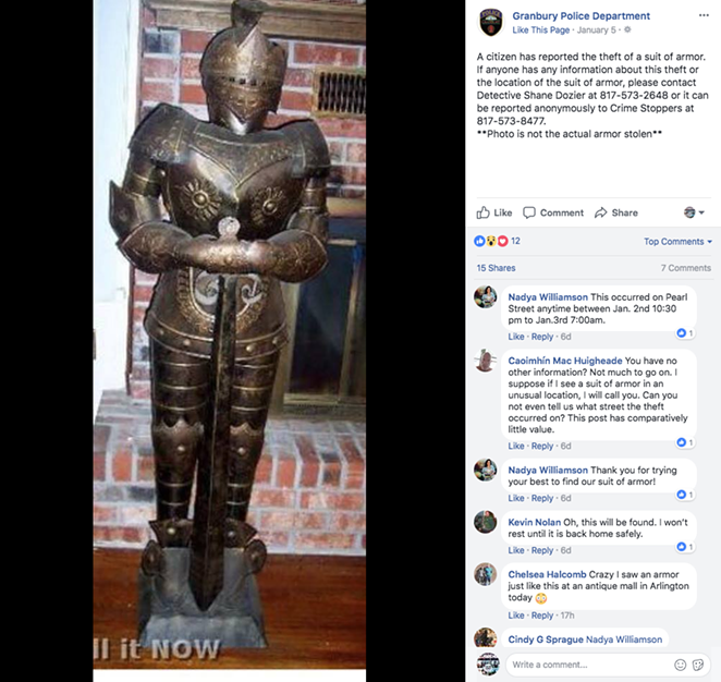 Has Anyone Seen Murphy? A Texas Family's Suit of Armor is Missing