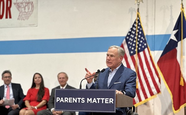 Texas Gov. Greg Abbott speaks about school vouchers earlier this year at St. Mary's Magdalene Catholic School in San Antonio.