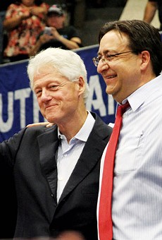 Pete Gallego, shown at an appearance with President Bill Clinton in San Antonio, will formally launch a campaign for Carlos Uresti's state Senate seat.