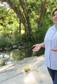 Southwest Workers Union member Sandra Garcia discusses contamination in Leon Creek.