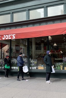A line at a Trader Joe's location in New York City