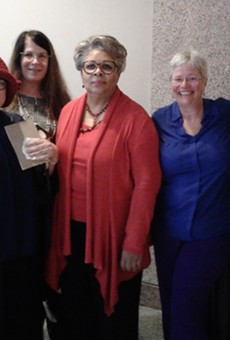 HB 3078 co-author State Rep. Senfronia Thompson (middle) meets with advocates during the 2019 legislative session.
