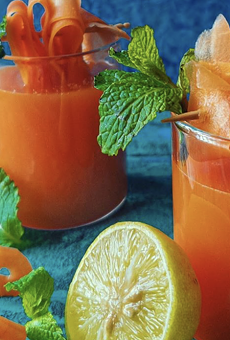 While this Carrot Lemonade from southernspicetales Is *technically* a mocktail, all it takes is a little bit of booze to jazz it up.