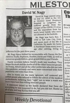 Texas Man's Scathing Obituary Blaming His Death on Trump and Abbott Goes Viral
