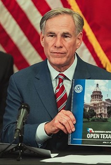 Gov. Greg Abbott shows off his reopening plan during a recent press conference.