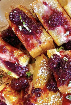 Comfort Café's blackberry stuffed French toast is packed with flavor.