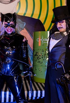 Two cosplayers at the Burton Ball drive-through event earlier this month.