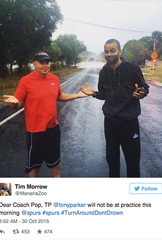 Flooding Forces Tony Parker to Turn Around, Not Drown