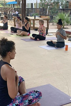 San Antonio-based Mobile Om and Cherrity Bar offer post-election outdoor yoga session