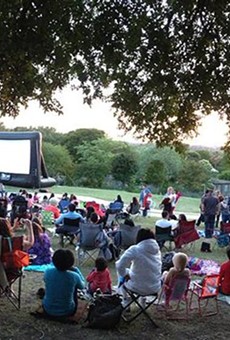 Enjoy a movie outside with San Antonio's Slab Cinema.