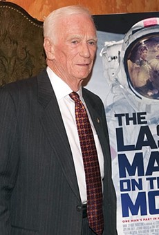 Retired Apollo astronaut Gene Cernan attends The Last Man on the Moon screening in New York in February.