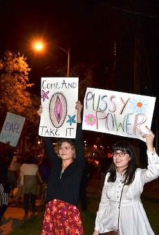 Women at San Antonio's anti-Trump march in November.