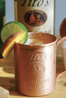 Peach-infused Tito’s Vodka and Ginger Beer complete Twin Liquors' Peach Mule cocktail combo.