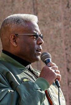Allen West, then chairman of the Texas GOP, speaks at a rally at the Texas Capitol on January 9, 2021.