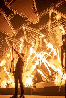 Trans-Siberian Orchestra sets off pyrotechnics during a performance.