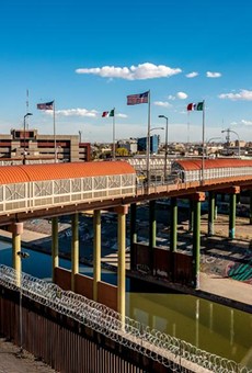 The Paso del Norte International Bridge separates El Paso, left, and Ciudad Juárez.