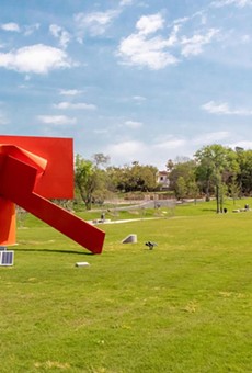 Alexander Liberman's monumental sculpture Ascent visually anchors Mays Family Park — a two-acre green space added to the McNay campus as part of a recent landscape transformation.
