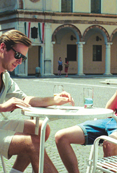 Armie Hammer (left) and Timothee Chalamet take in the scenery in Call Me by Your Name.