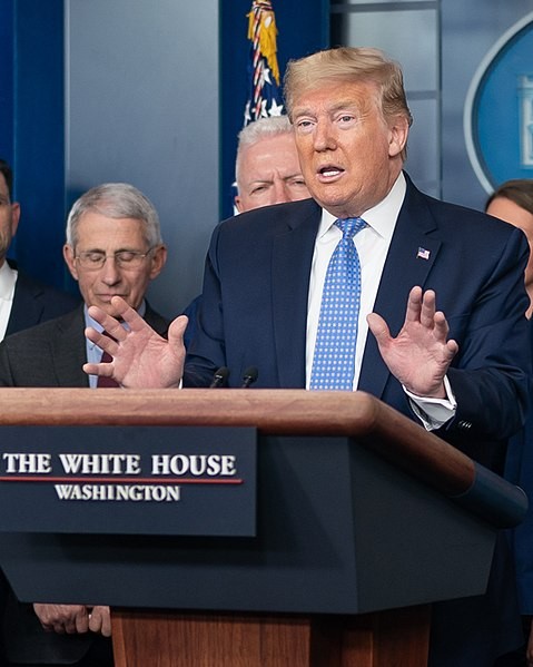 President Donald Trumps speaks at one of his daily briefings on the coronavirus response. - THE WHITE HOUSE