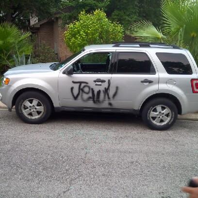 A Jewish congregation in San Antonio was targeted by anti-Semitic vandalism Tuesday night. - LESLIE KOMET AUSBURN