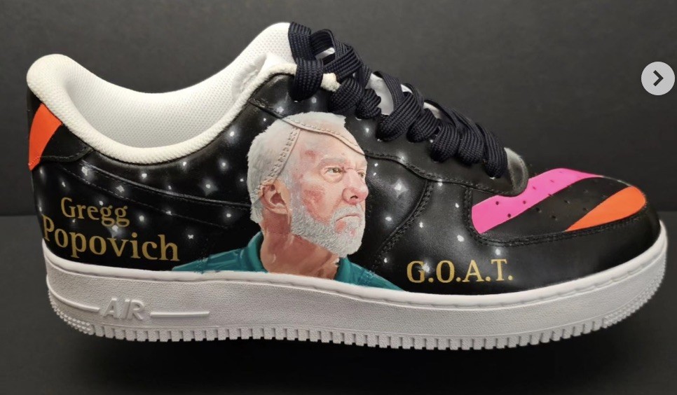San Antonio artist creates shoe celebrating Gregg Popovich's induction into  Hall of Fame, San Antonio
