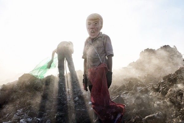 "a young potential trump collecting cans in a landfill" - PHOTO BY: VERONICA CARDENAS