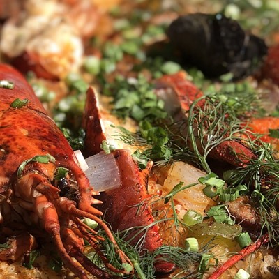 Paella Challenge entries often include traditional ingredients such as mussels and lobster.