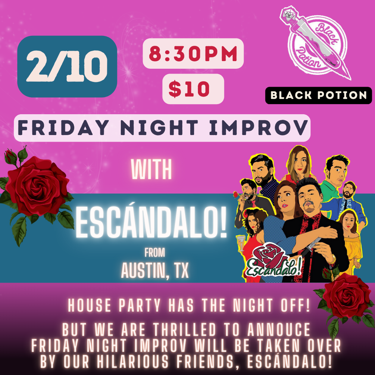 Friday Night Improv with Escándalo! from Austin, TX