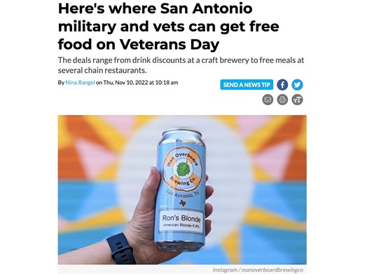 20. Here's where San Antonio military and vets can get free food on Veterans Day