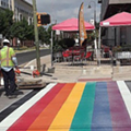 Main Strip Rainbow Crosswalk Installation Underway Ahead of Pride Celebrations