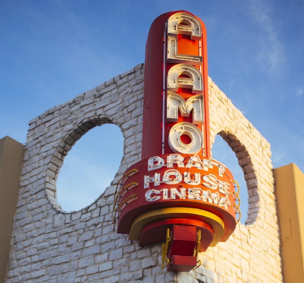 Kick back at Alamo Drafthouse  Multiple locations, drafthouse.com  The Austin-based movie chain has everything you need: movies, food and lots of booze. Once you post up in these comfy seats and write your snacks down on the order card you'll completely forget that the weather may be dreary.  Photo courtesy of Alamo Drafthouse