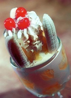Unusual fare in a Mexican restaurant, a ""banana split, straight-up.""