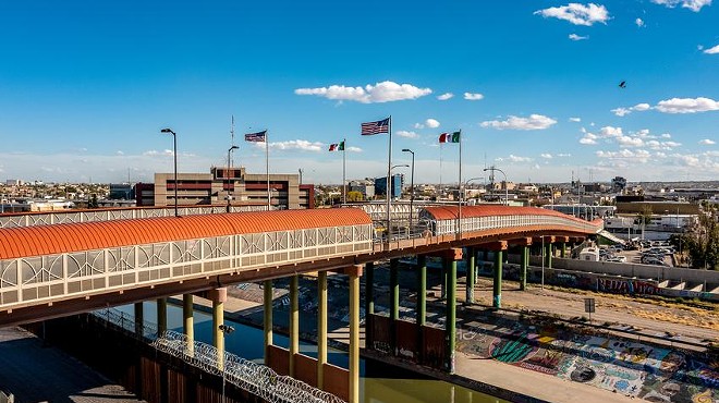 The Paso del Norte International Bridge separates El Paso, left, and Ciudad Juárez.