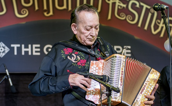 Legendary San Antonio conjunto artist Flaco Jimenez performs on his accordion.