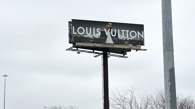 Louis Vuitton's Victor Wembanyama billboard is located near the intersection of I-37 and Fair Avenue on the South Side.
