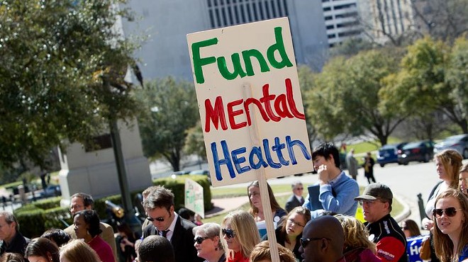 Demonstrators participate in a mental health rally at the Texas Capitol, organized by the National Alliance on Mental Illness, in 2013.