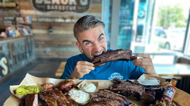 Competitive eater and YouTube personality Joel Hansen takes on a barbecue challenge.